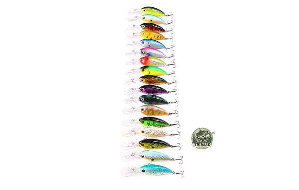 TRIBASS™ 10 cm Crankbait Fishing Lure Multicolor 18 Pack w/case