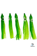 KOKOPROS® green chartreuse squid skirts, 6 cm, 5-pack, five skirts