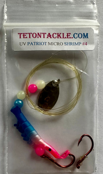 Shrimp - UV Micro Shrimp #04 - Patriot with Nickel Spinner Blade