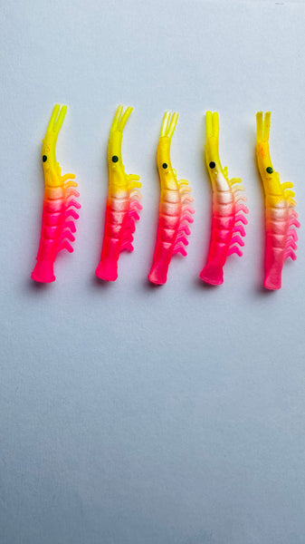 Shrimp - UV Dyed Shrimp Kokanee Shrimp #5 (5-Pack) yellow and pink