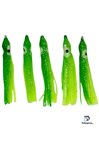 Squid skirts - 6 cm LUMINOUS Squid Skirts #10  Green Chartreuse 5-Packs