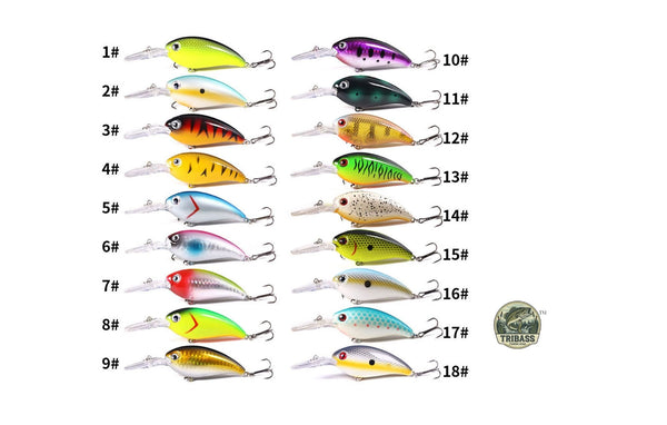 TRIBASS™ 10 cm Crankbait Fishing Lure Multicolor 18 Pack w/case