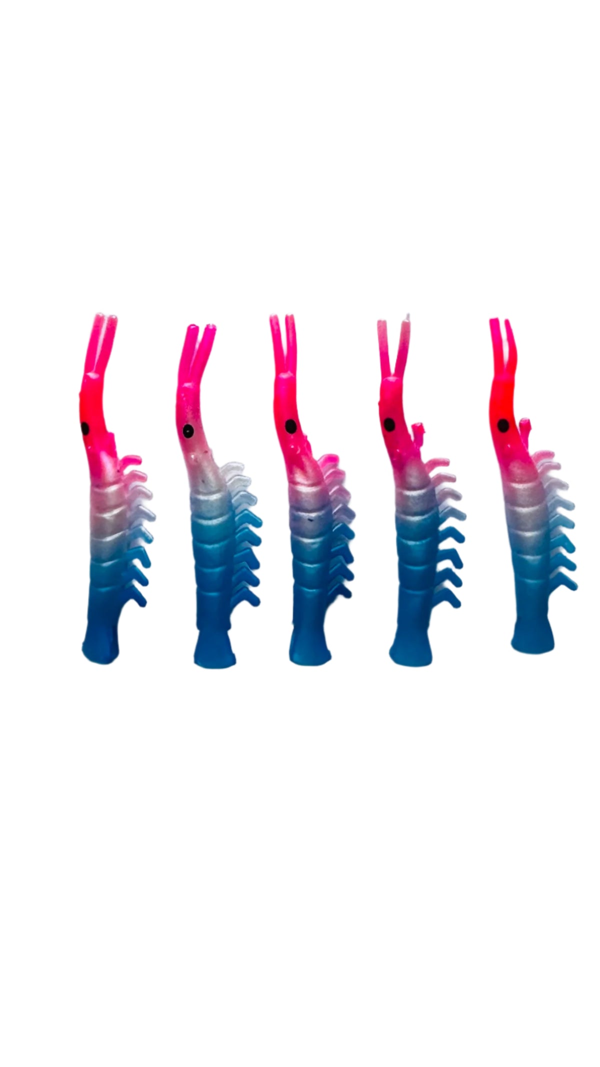 KOKOPROS® UV dyed kokanee shrimp #4, Patriot, 5-pack, five shrimp