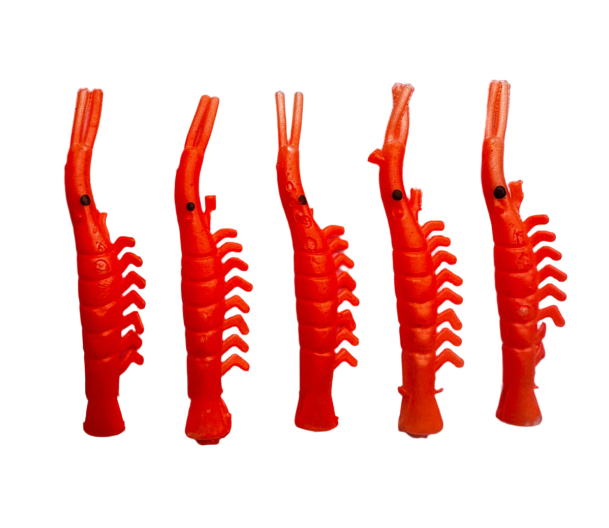 KOKOPROS® UV micro shrimp #01, Orange Sunshine, brass spinner blade, five shrimp