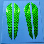 Kokopros Sidebar Reflective Flash Stickers for Kokopro Jet Dodgers-Bright Green- Twin Packs