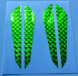 Kokopros Sidebar Reflective Flash Stickers for Kokopro Jet Dodgers-Bright Green- Twin Packs