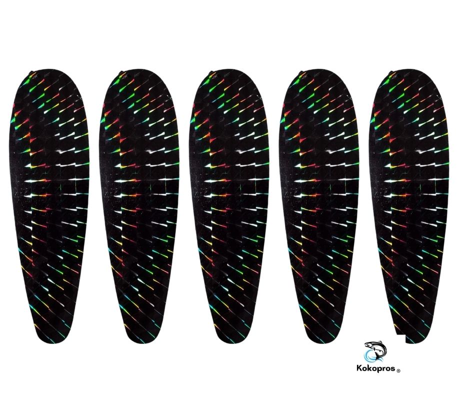 KOKOPROS® stickers for 5 1/2-inch teardrop flashers, 5-pack, Black shown