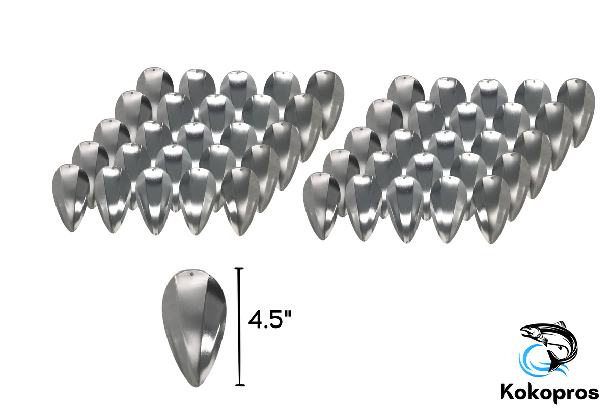 KOKOPROS® silver jet dodger blanks, 4 1/2-inch, 50-pack, alternate view
