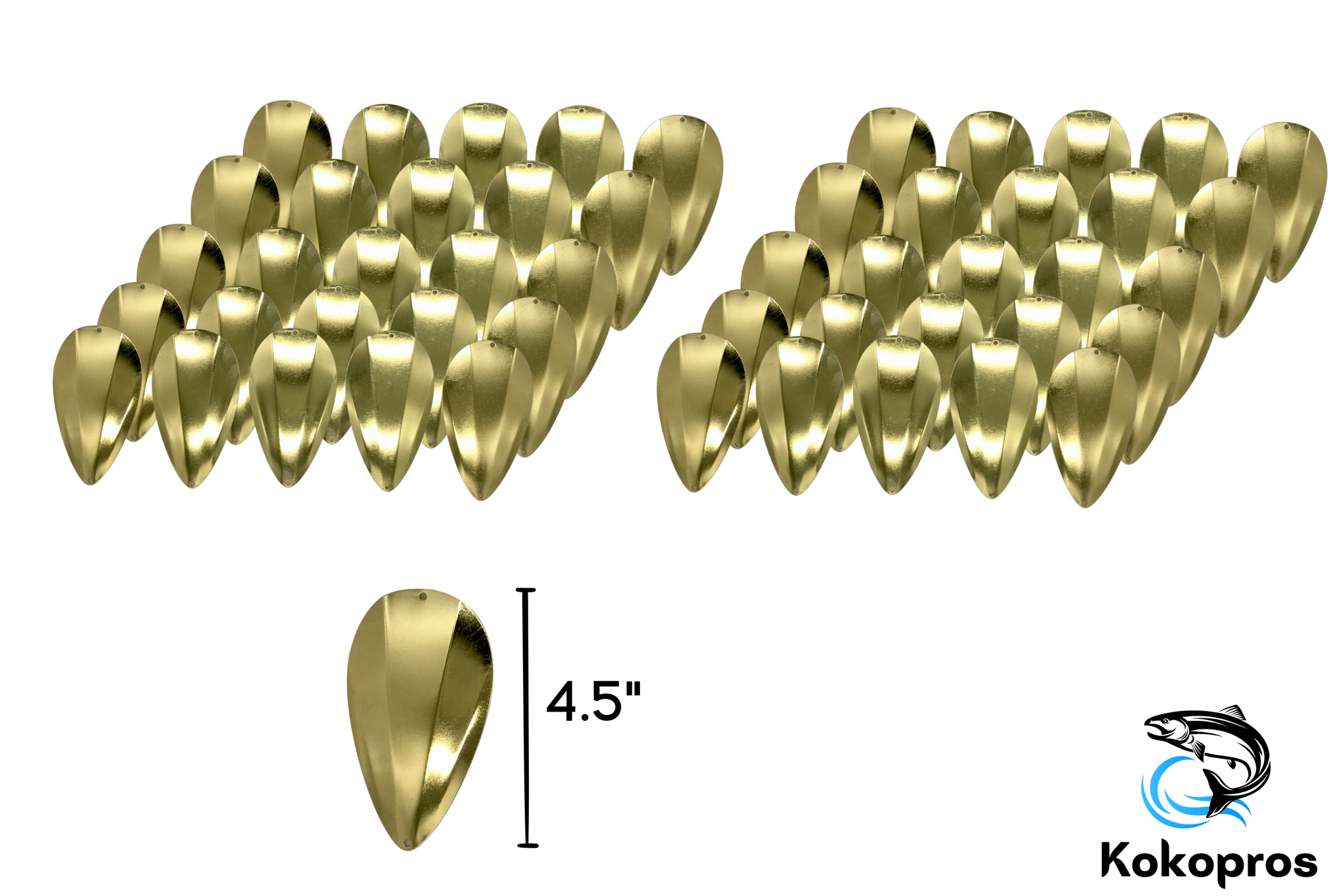 KOKOPROS ® JET Dodger,  (GOLD,) Blanks (50PK) 4 1/2 inch