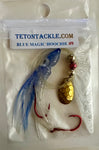 LUMINOUS Hoochie 6cm -Blue Magic #9 with Brass Spinner Blade- One Great Hoochie
