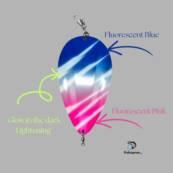 KOKOPROS® Jet Squadron  Captain Jet Red , White, Blue Airbrushed Jet Dodgers 4 1/2-inch  Kokanee Salmon Fishing