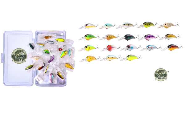 TRIBASS™ 10 cm Crankbait Fishing Lure Multicolor 18 Pack w/case