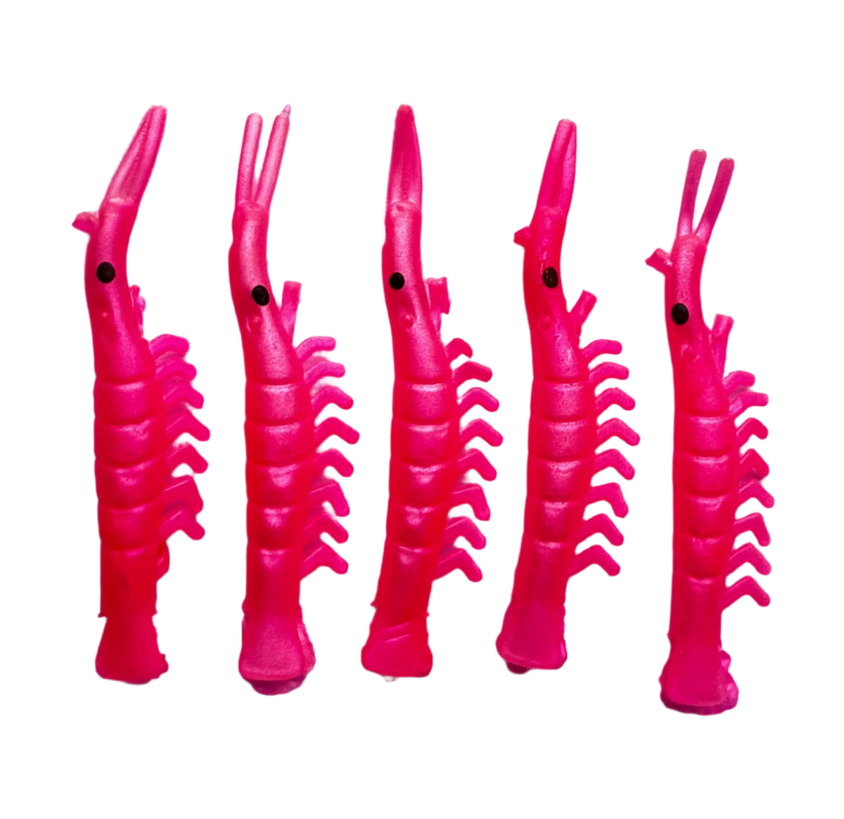 KOKOPROS® UV micro shrimp #02, Hot Pink, nickel spinner blade, five shrimp