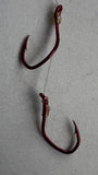 Size #4 Pre-Tied Red Sickle Hooks- 10 packs (adding this item likely won't change your shipping )