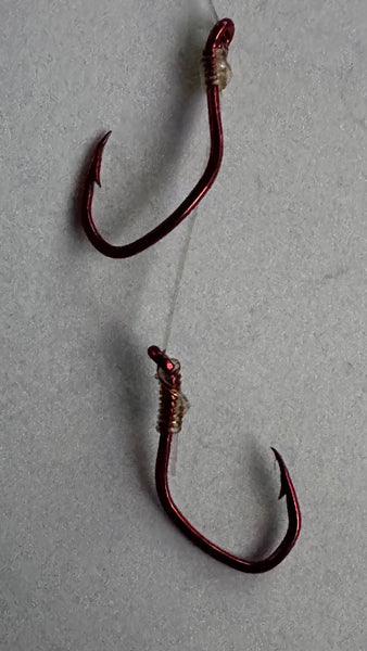 Hooks - Size #4 Pre-Tied Red Sickle Hooks- 10 packs