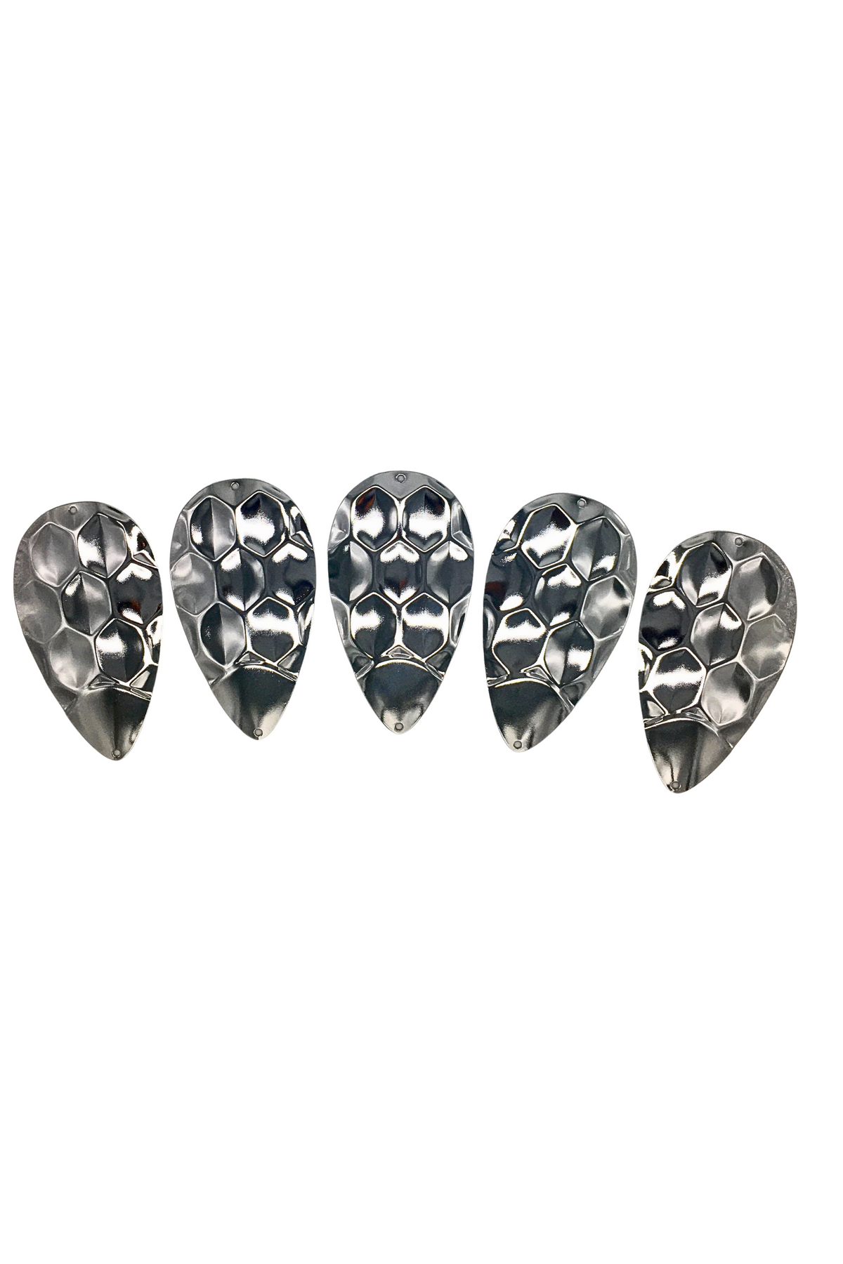 KOKOPROS® dimple jet dodger blanks, 4 1/2-inch, 5-pack, Silver shown