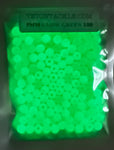 100- Pack of 5mm Glow Green Beads- (also available in 50 packs)