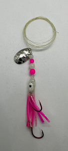 Glitter Bugs Micro Hoochie w/Indiana Silver Blade Hot Pink 1 3/8