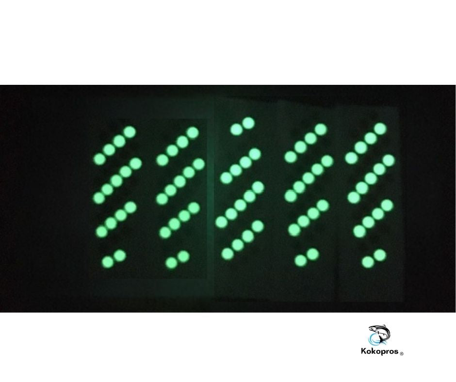 KOKOPROS® Hyper Glow polka dot stickers for 5 1/2-inch teardrop flashers, 5-pack, alternate view