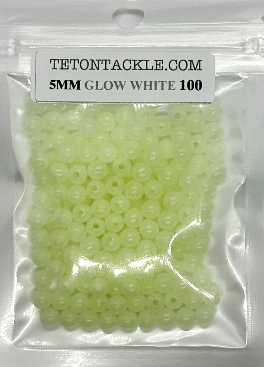 Beads - (5 mm Glow) White Beads   (100-Pack)