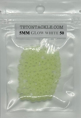 Beads - 50-Pack of Glow White 5mm Beads- (This item won't change your shipping price)