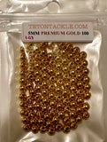 100- Premium Gold 5mm Beads (also availble in 50 packs)
