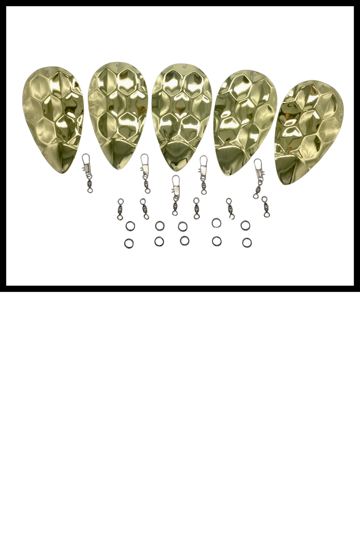 KOKOPROS® DIY dimple jet dodgers with hardware, 5-pack, Gold shown