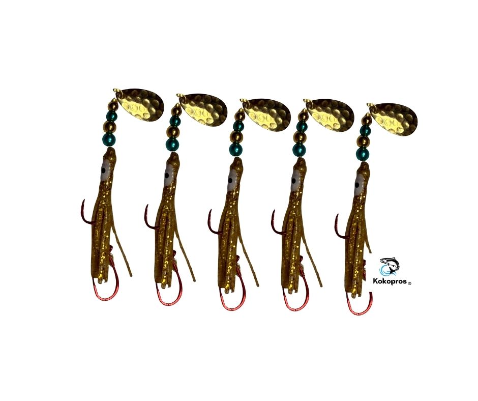 KOKOPROS® Hoochies - Gold Micro Hoochies 4.5 cm 5 PacK