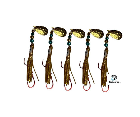 KOKOPROS® Hoochies - Gold Micro Hoochies 4.5 cm 5 PacK