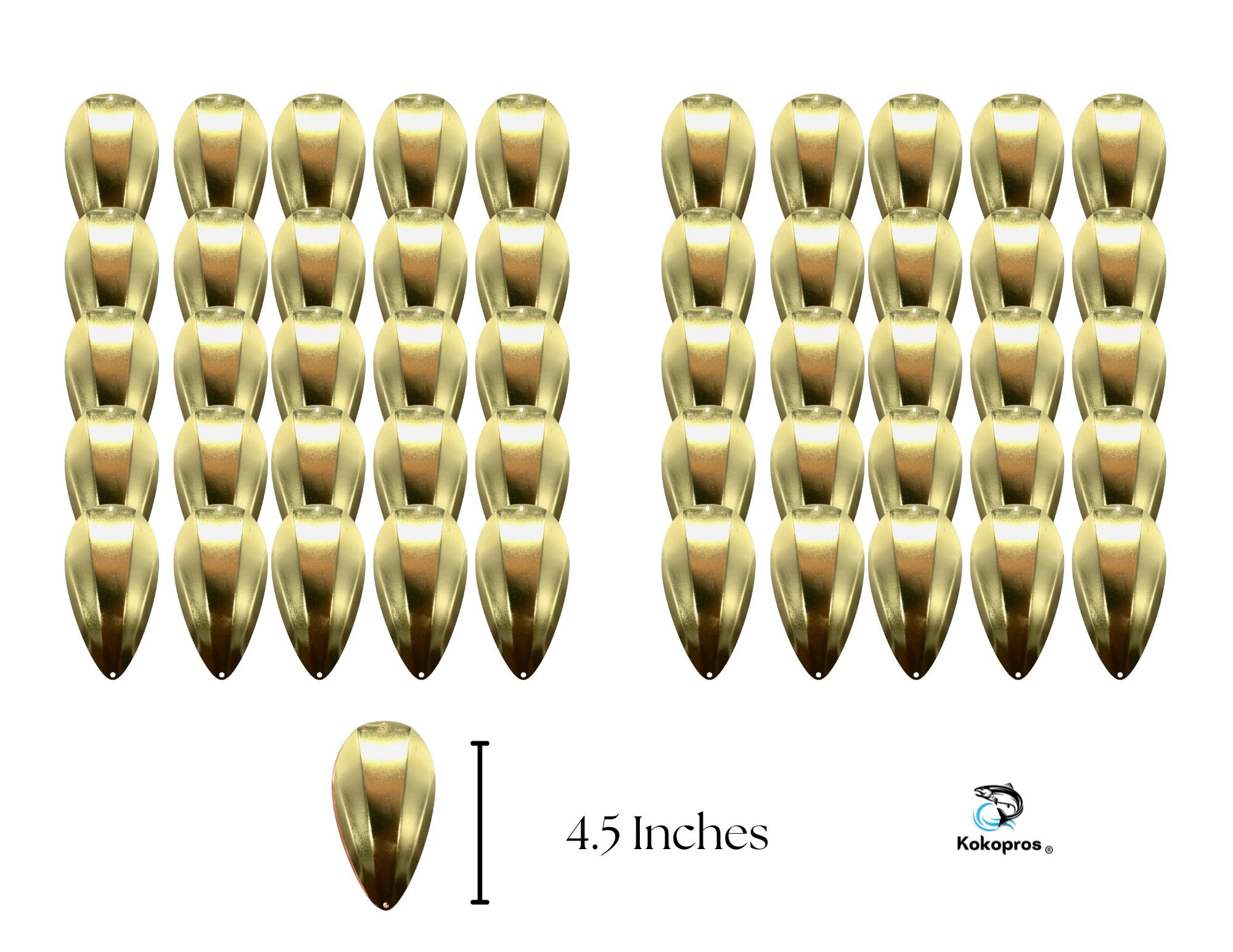 KOKOPROS ® JET Dodger,  (GOLD,) Blanks (50PK) 4 1/2 inch