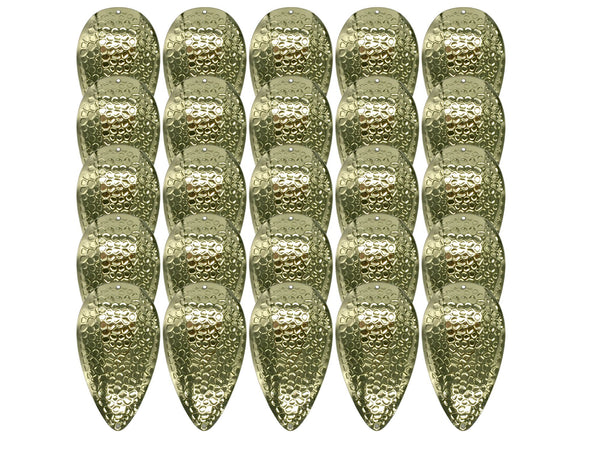 KOKOPROS®  SPRING HAMMERED Jets Dodger Blanks  - Customizable Fishing Gear for Salmon & Trout 25- Pack Choose your color (Gold, Silver & Copper)