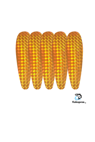 Stickers - KOKOPROS ® Gold Stickers for 5 1/2-inch Teardrop Flashers (5 pack)