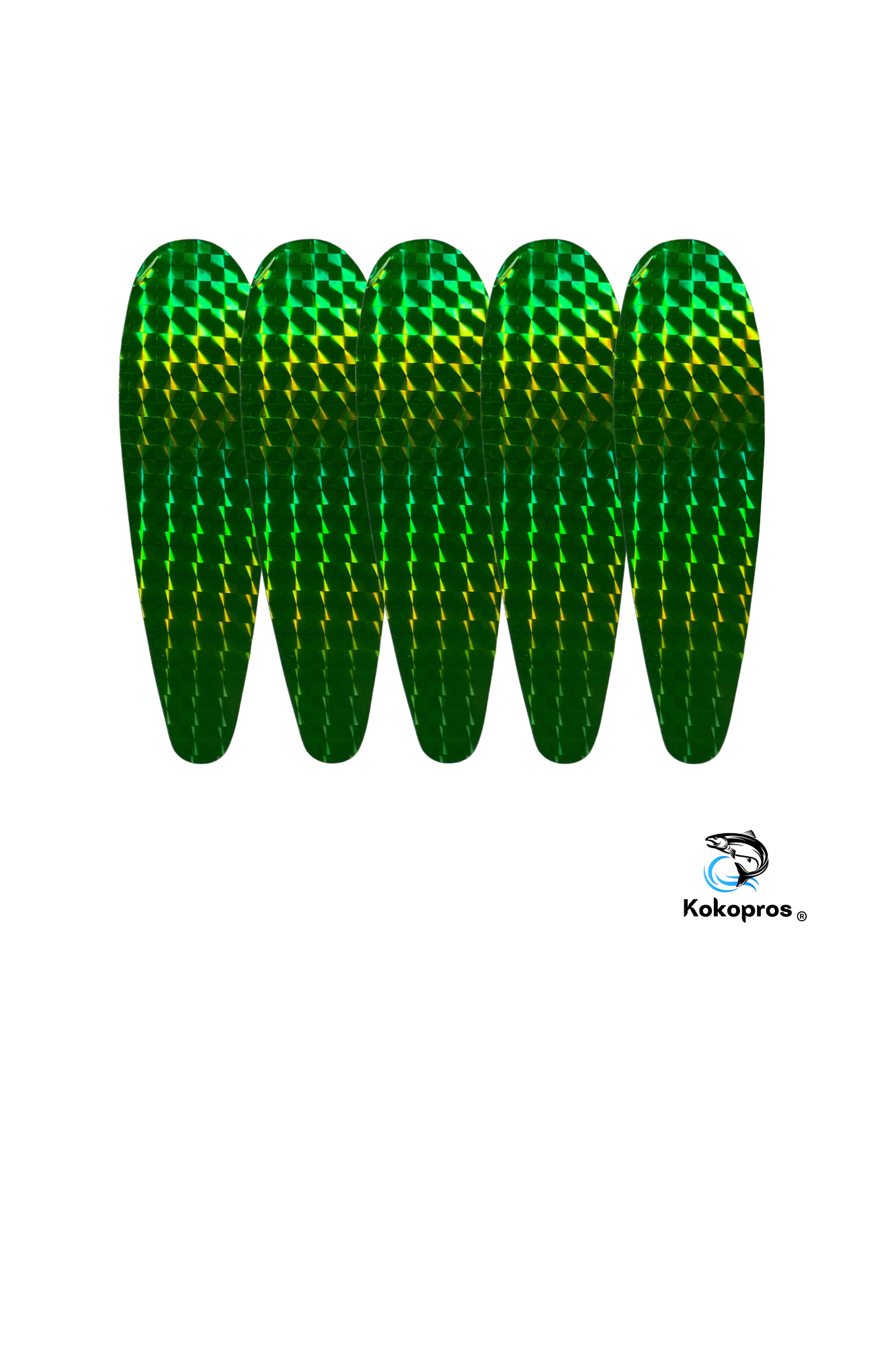 Stickers - KOKOPROS ® Green Stickers for 5 1/2-inch Teardrop Flashers (5 pack)