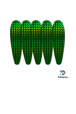 Stickers - KOKOPROS ® Green Stickers for 5 1/2-inch Teardrop Flashers (5 pack)