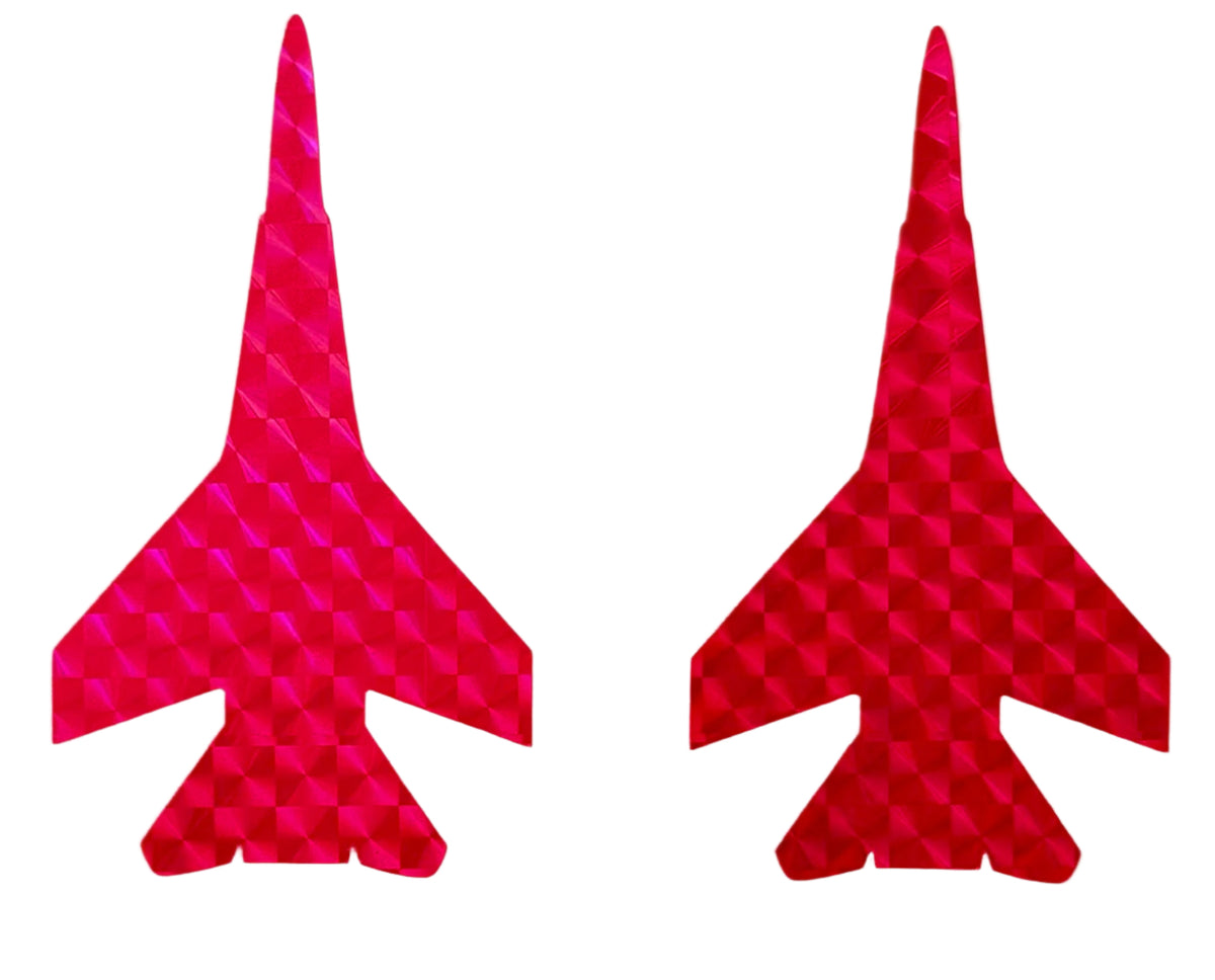 KOKOPROS® hot pink jet stickers for jet dodgers, twin pack, alternate view