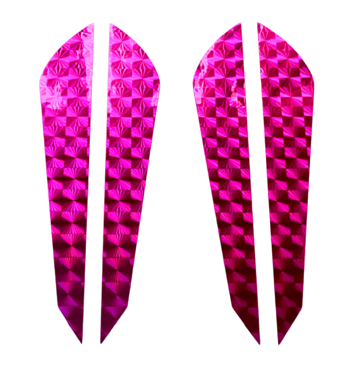 KOKOPROS® hot pink reflective sidebar stickers for jet dodgers, twin pack