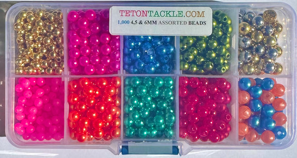 Beads - 1,000- Assorted 4,5 & 6mm Premium Bead Box-
