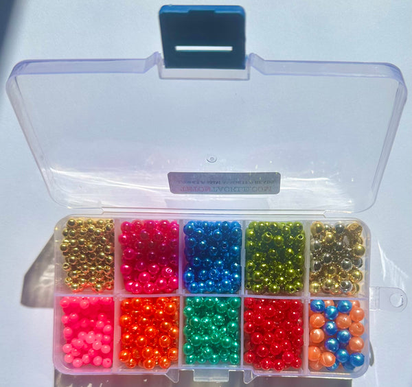 Beads - 1,000- Assorted 4,5 & 6mm Premium Bead Box- Our Regular price $19.95 *Sale $15.95