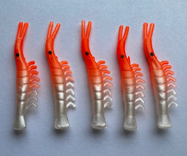 Shrimp - UV Micro Shrimp #9 - Orange and White with Orange Spinner Blade * on Sale $2.50