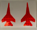 2-Bright Orange Reflective Jet Stickers- Twin Pack- For Kokopro Jet Dodger