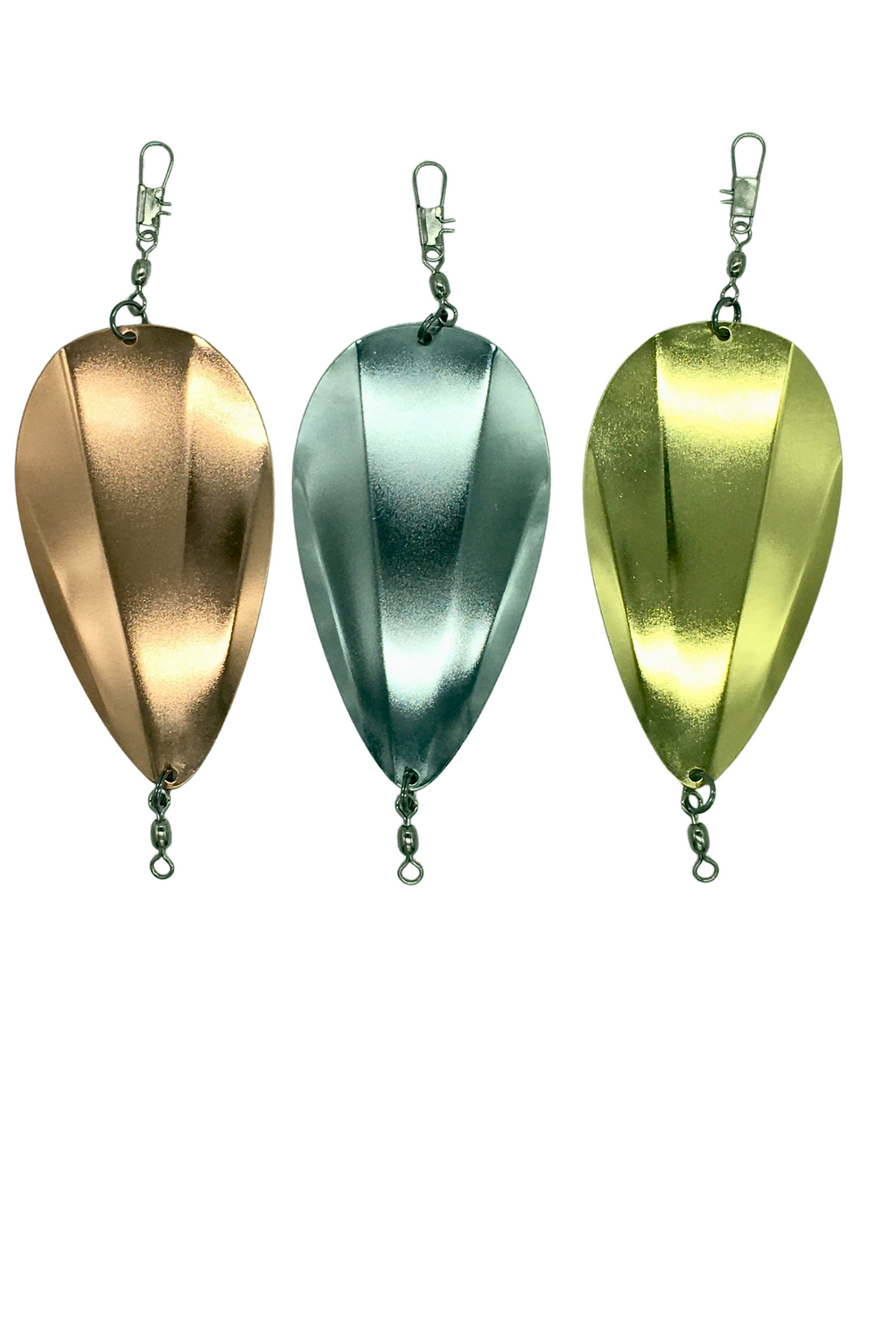 KOKOPROS® jet dodger mixed 9-pack in gold, silver and copper, alternate view