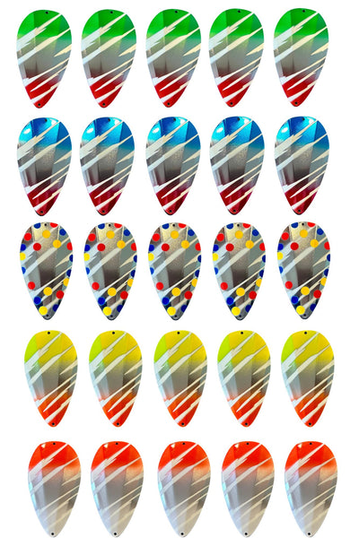 KOKOPROS® Jet Squadron Airbrushed Jet Dodgers (25 PK Blanks) 4 1/2-inch for Kokanee Salmon Fishing