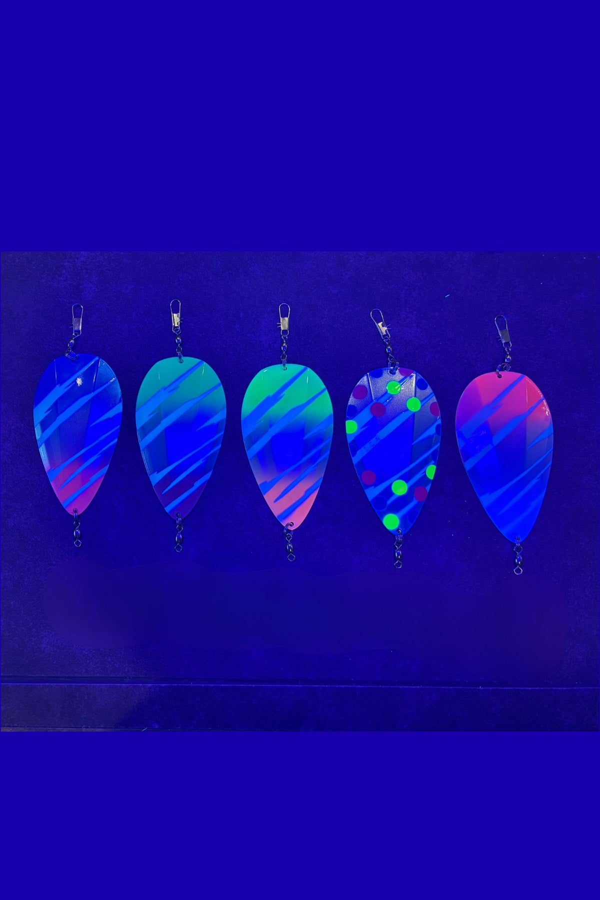 KOKOPROS® Jet Squadron 5 PK Airbrushed Jet Dodgers 4 1/2-inch for Kokanee Salmon Fishing