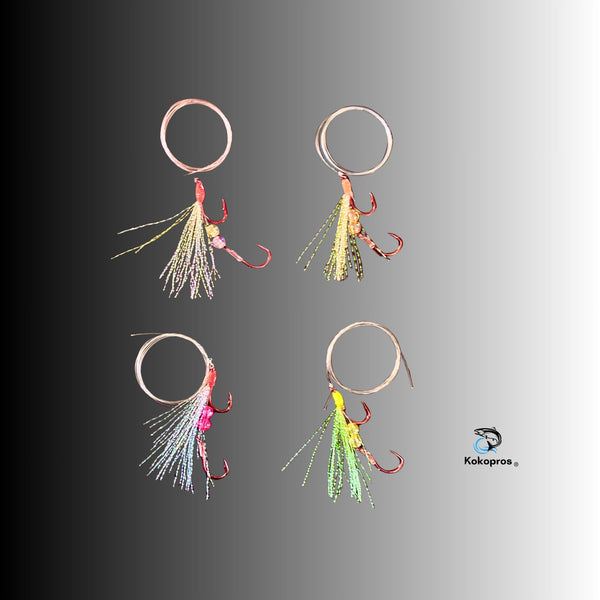 KOKOPROS®  Kokanee Hand Tied Fishing Flies  (4) Pack