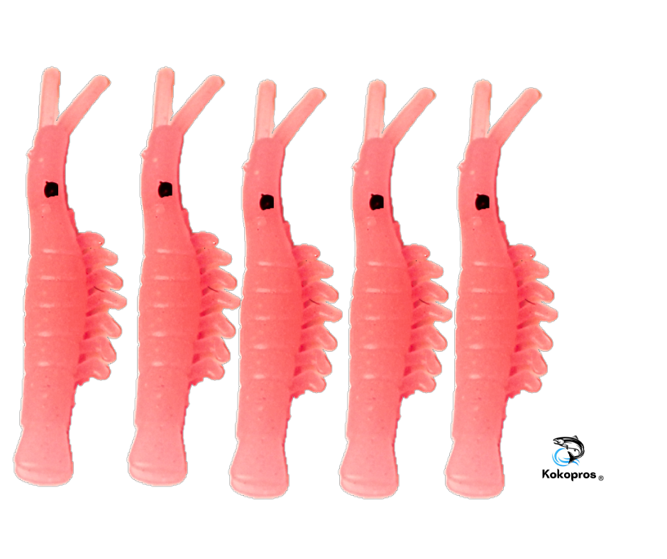 KOKOPROS® luminous micro shrimp in light pink, 5-pack