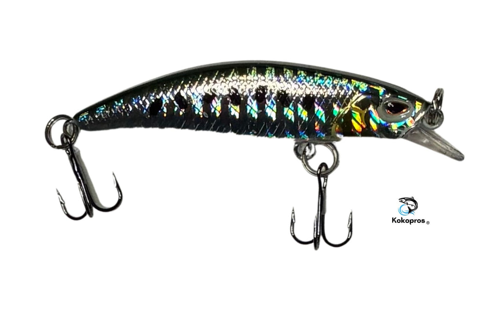 KOKOPROS® multicolor minnow bass lures, 5-pack with case, alternate view
