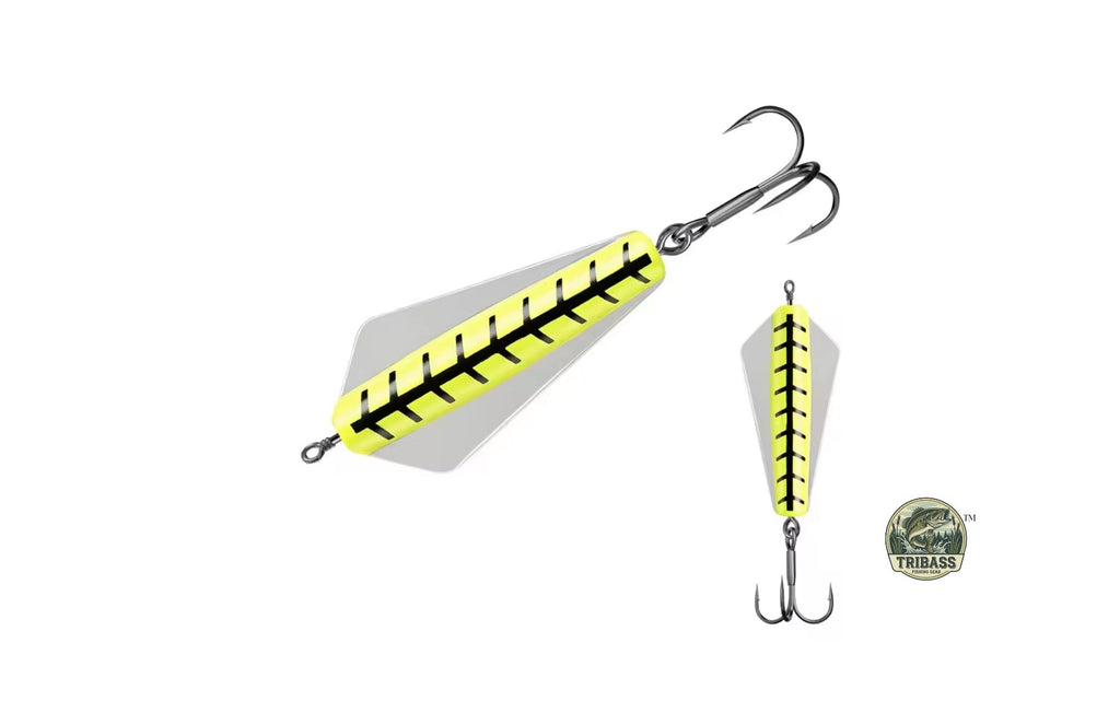 KOKOPROS® multicolor hard baits for bass and trout, 5-pack with case, Yellow shown