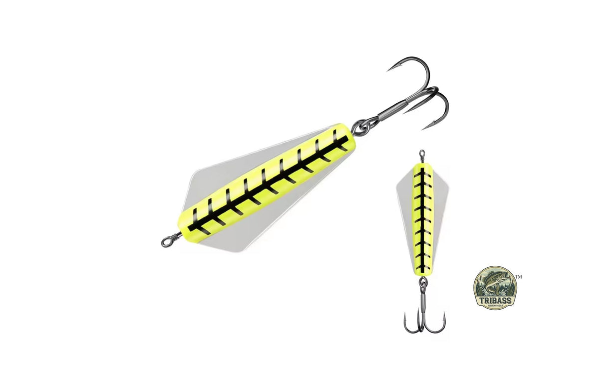 KOKOPROS® multicolor hard baits for bass and trout, 5-pack with case, Yellow shown