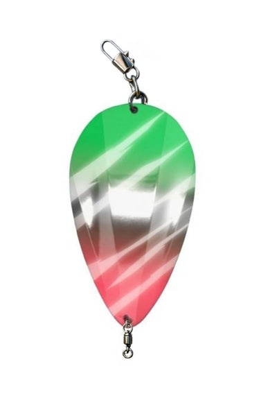KOKOPROS® Jet Squadron  Mellon Jet Green , White, Red. Airbrushed Jet Dodgers 4 1/2-inch  Kokanee Salmon Fishing