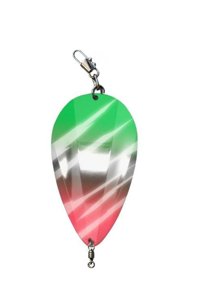 KOKOPROS® Jet Squadron  Mellon Jet Green , White, Red. New painted Jet Dodgers 4 1/2-inch Single  Kokanee Salmon Fishing 6-11-26 (Copy)